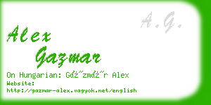 alex gazmar business card